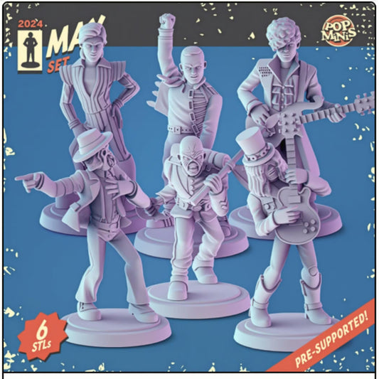 Rock Icons 36mm Minis: Tabletop Gaming, DnD, Music Fan Gift