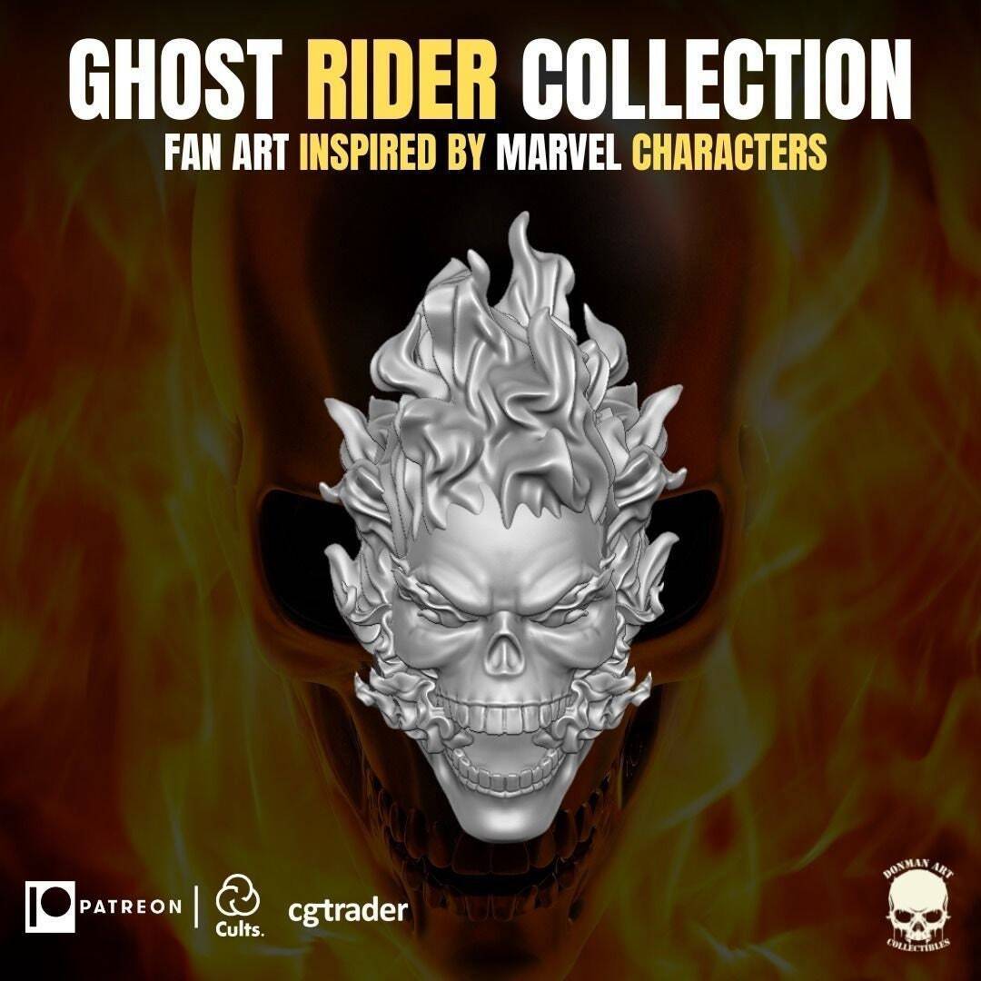 Ghost Rider Head (1:12 Scale) Star Wars black series, mezco, GI Joe Classified,