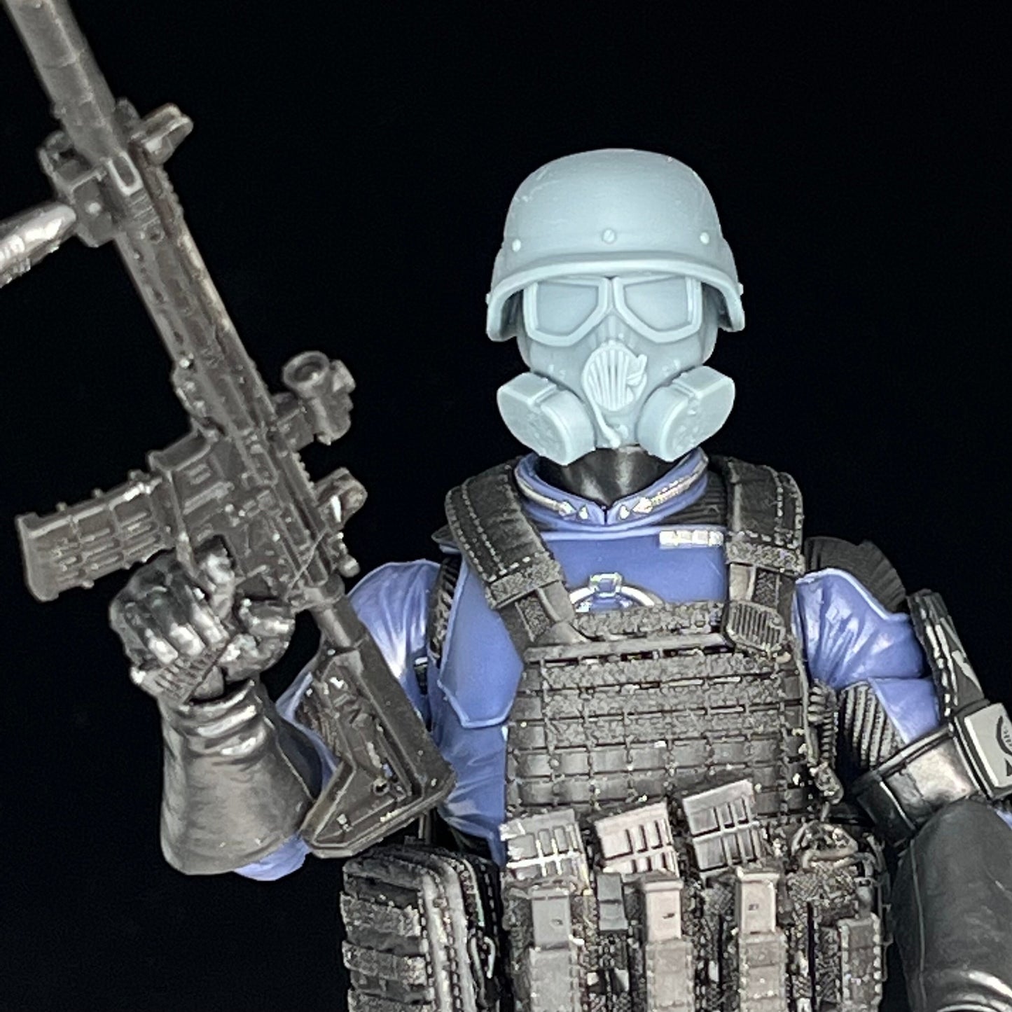 Gas Mask head, Chemical Trooper Tarkov, 6-inch GI Joe Classified, mezco, black