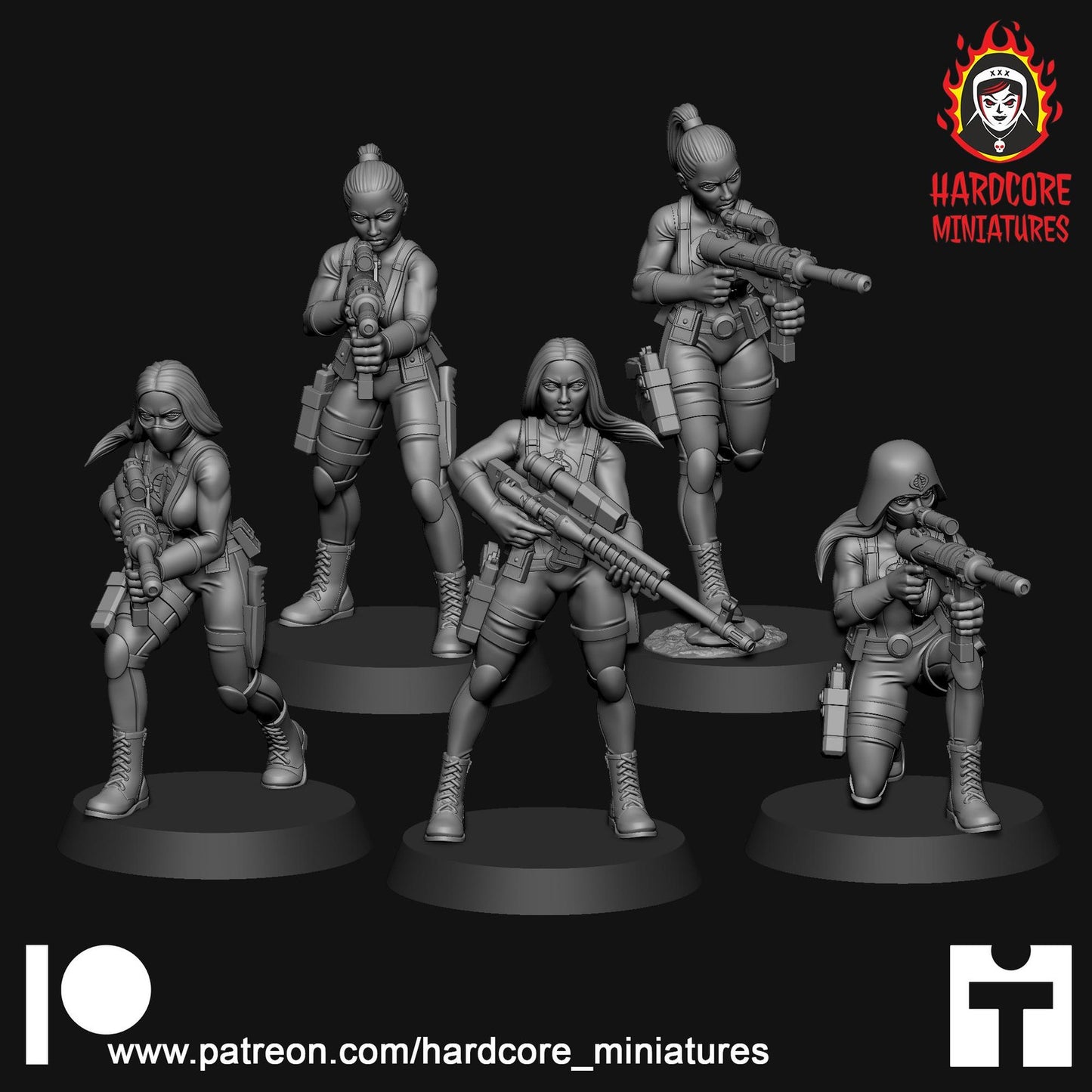 Female Cobra troopers 32mm army builder set 1 3d printed minis tabletop hardcor