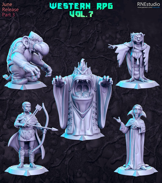 Western RPG Vol 7 Full Set DnD Miniature, Tabletop RPG Mini, D&D Figurines, Fan