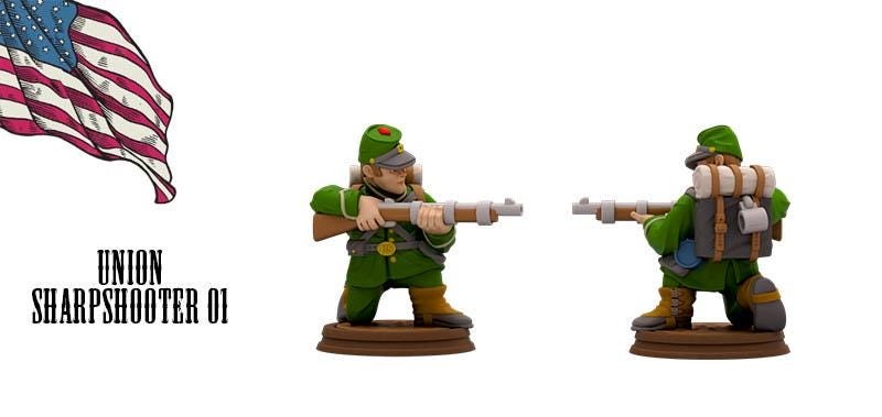 Union sharpshooters American Civil War Set DnD Miniature, Tabletop RPG, D&D Fig