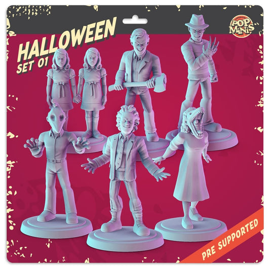 Halloween Horror 36mm Minis Beetlejuice, the shining, nightmare on elm street,