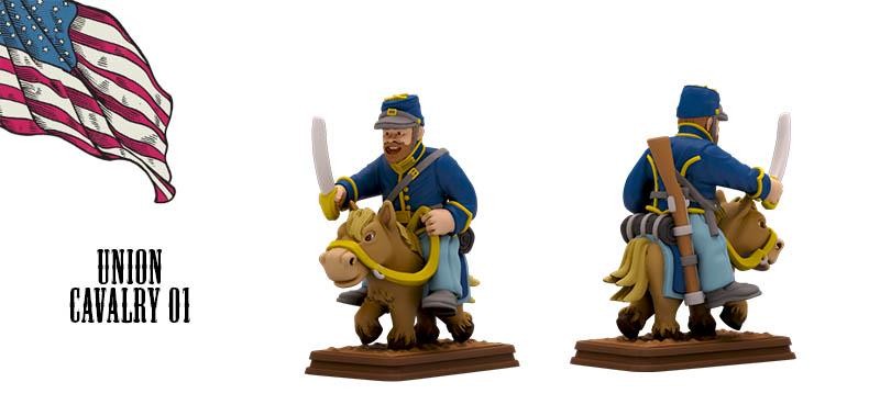 Confederate Mounted Cavalry American Civil War Set DnD Miniature, Tabletop RPG,