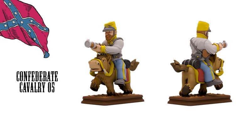 Confederate Mounted Cavalry American Civil War Set DnD Miniature, Tabletop RPG,