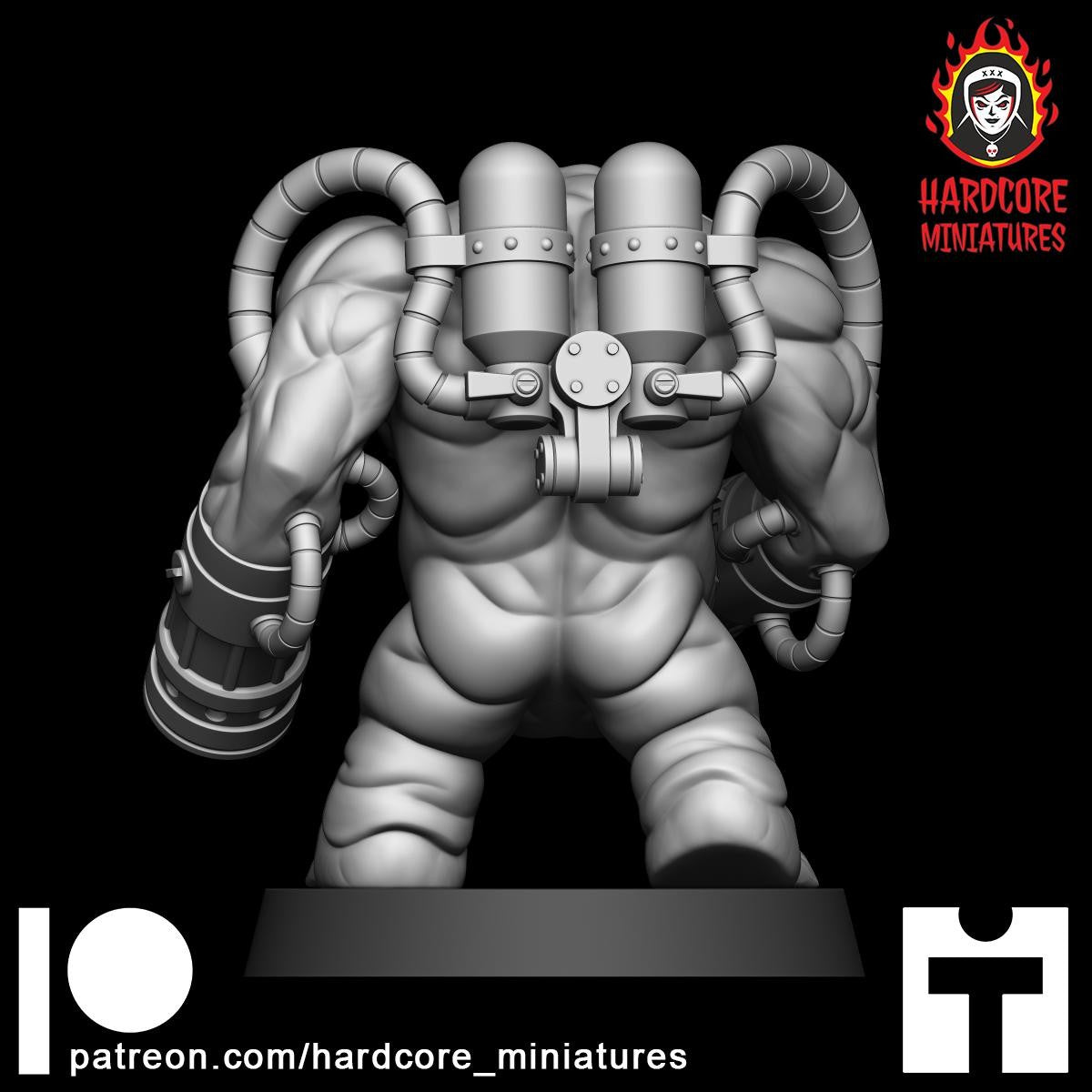 Mancubus Fat Demon walking modular 32mm dnd miniature Martian Trooper doom vide