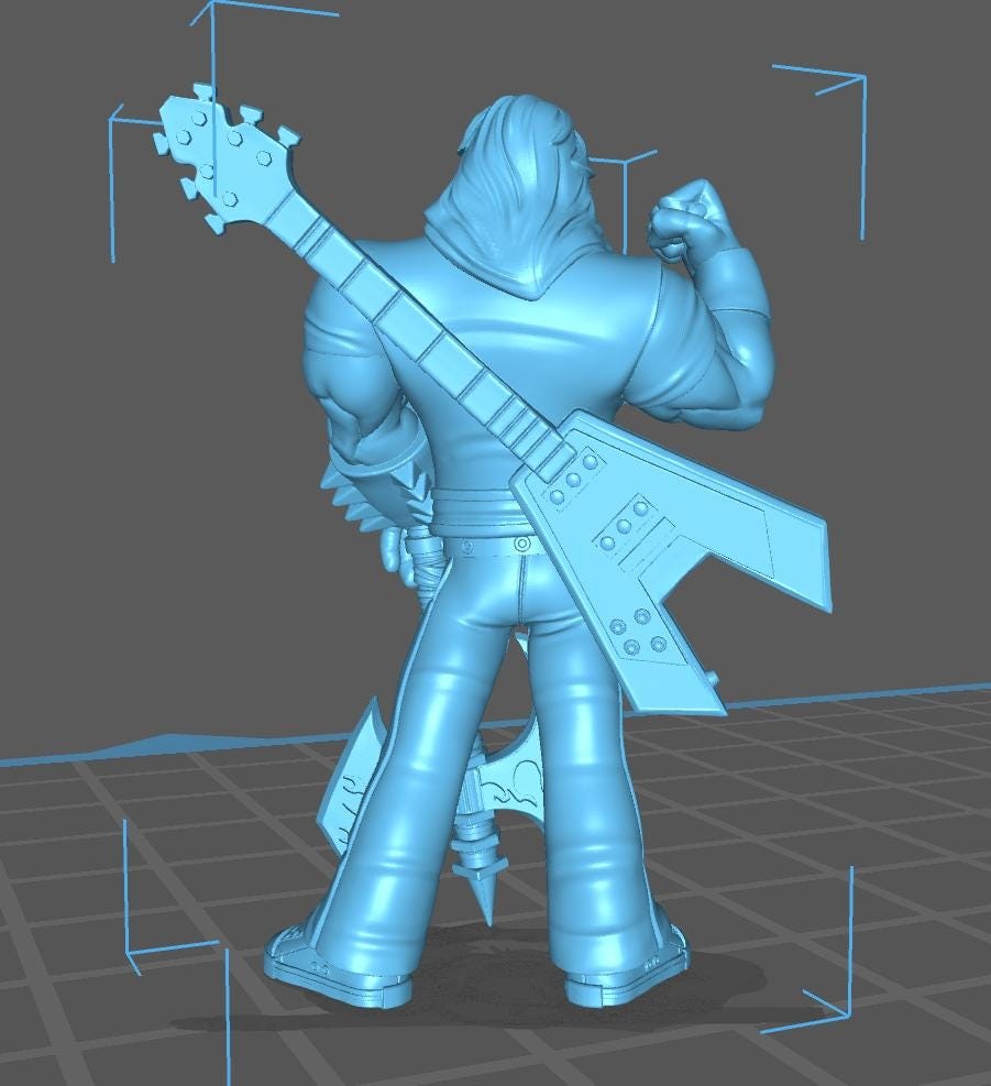 Eddie Rigs | Brutal Legend| Jack Black - 40mm Miniature | DnD Mini | Superhero