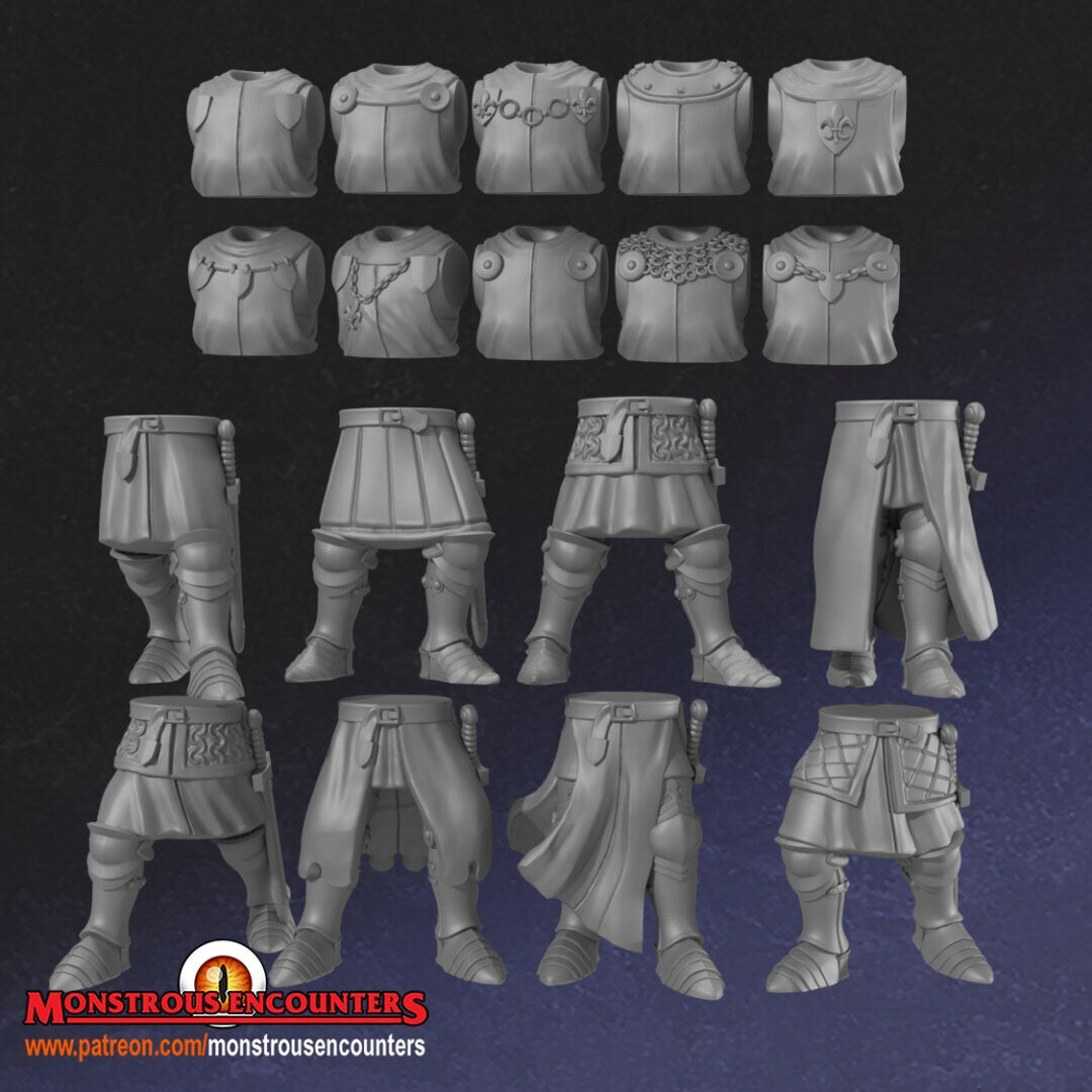 Breton Foot Knights Unit 28mm army builder set 1 3d printed minis tabletop bret