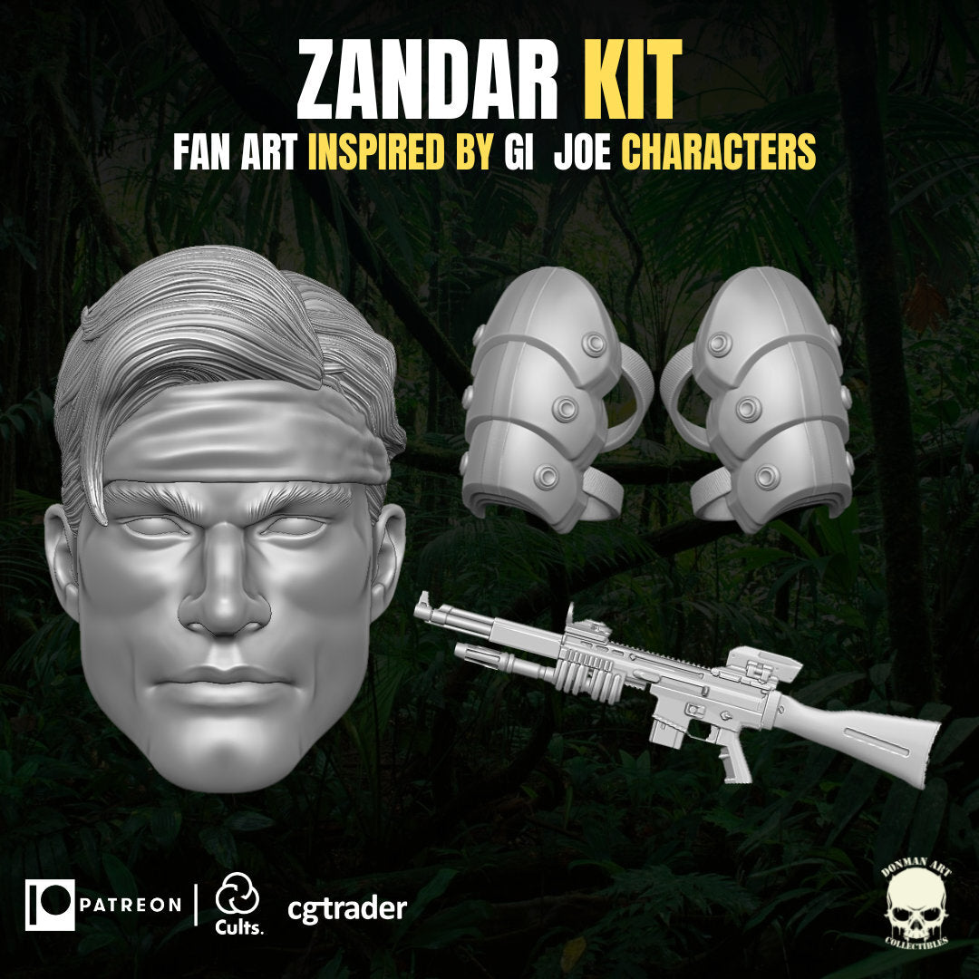 GI Joe Zandar Kit, dreadnoks head sculpt GI Joe Classified 1/12 scale head unpa