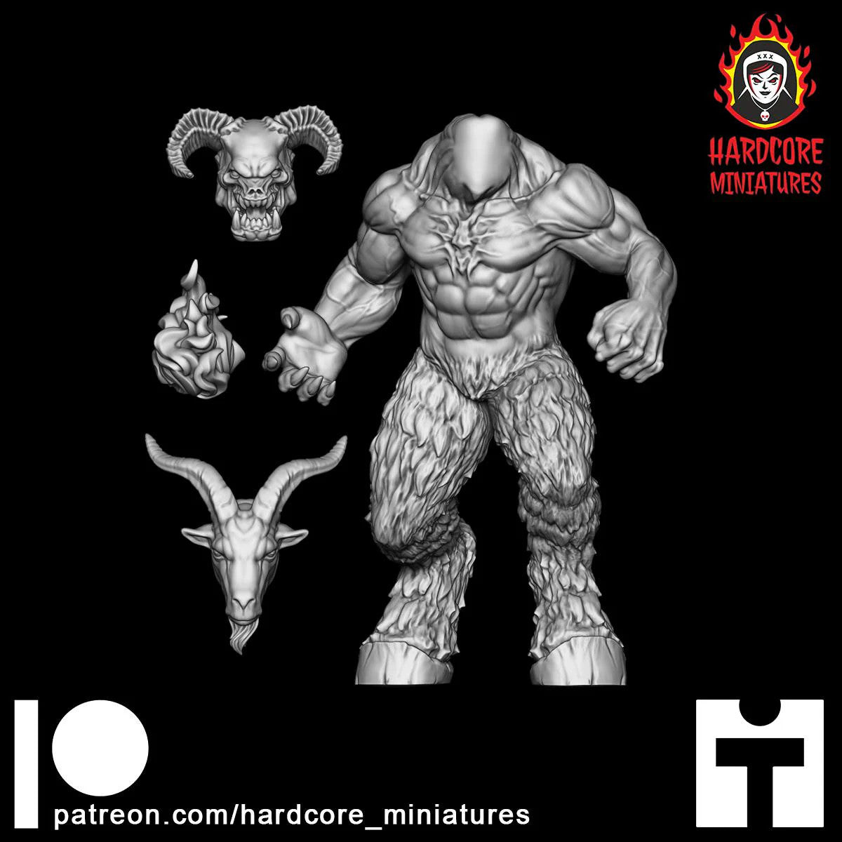 Doom Standing Hell Lord 32mm dnd miniature doom video game Dark Lord