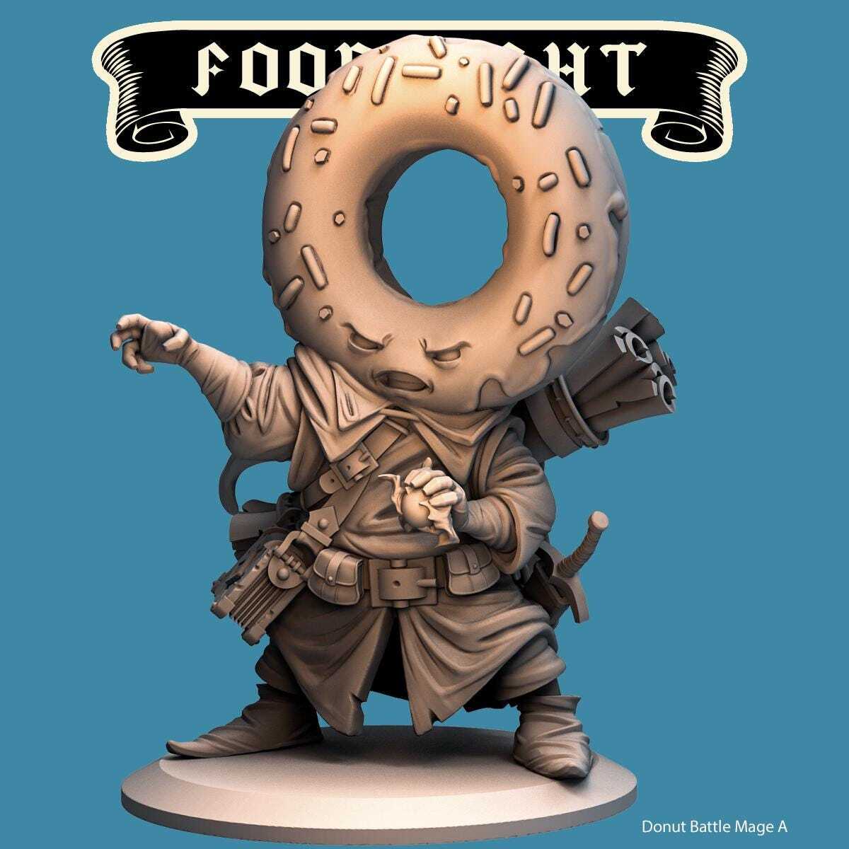 Donut Battle Mage -- Food Fight! tabletop gaming DnD 32mm | 75MM