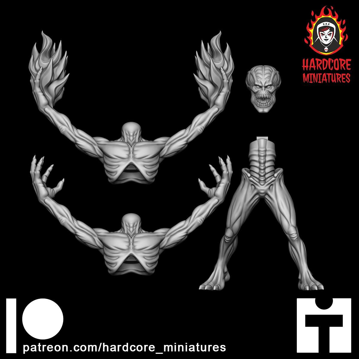 Archdemon Glorious modular 32mm dnd miniature Martian Trooper doom video game2