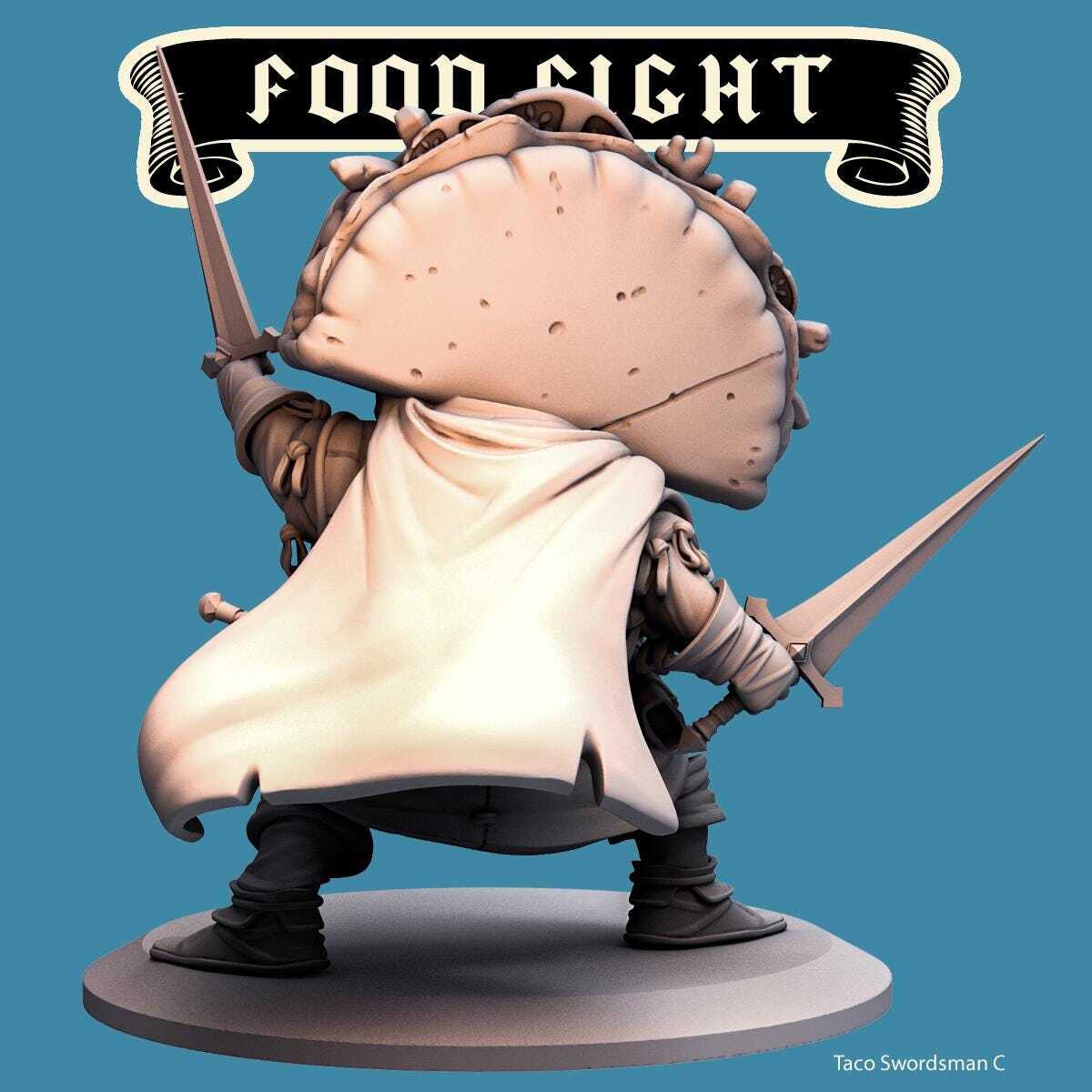 Taco Swordsman -- Food Fight! tabletop gaming DnD 32mm | 75MM