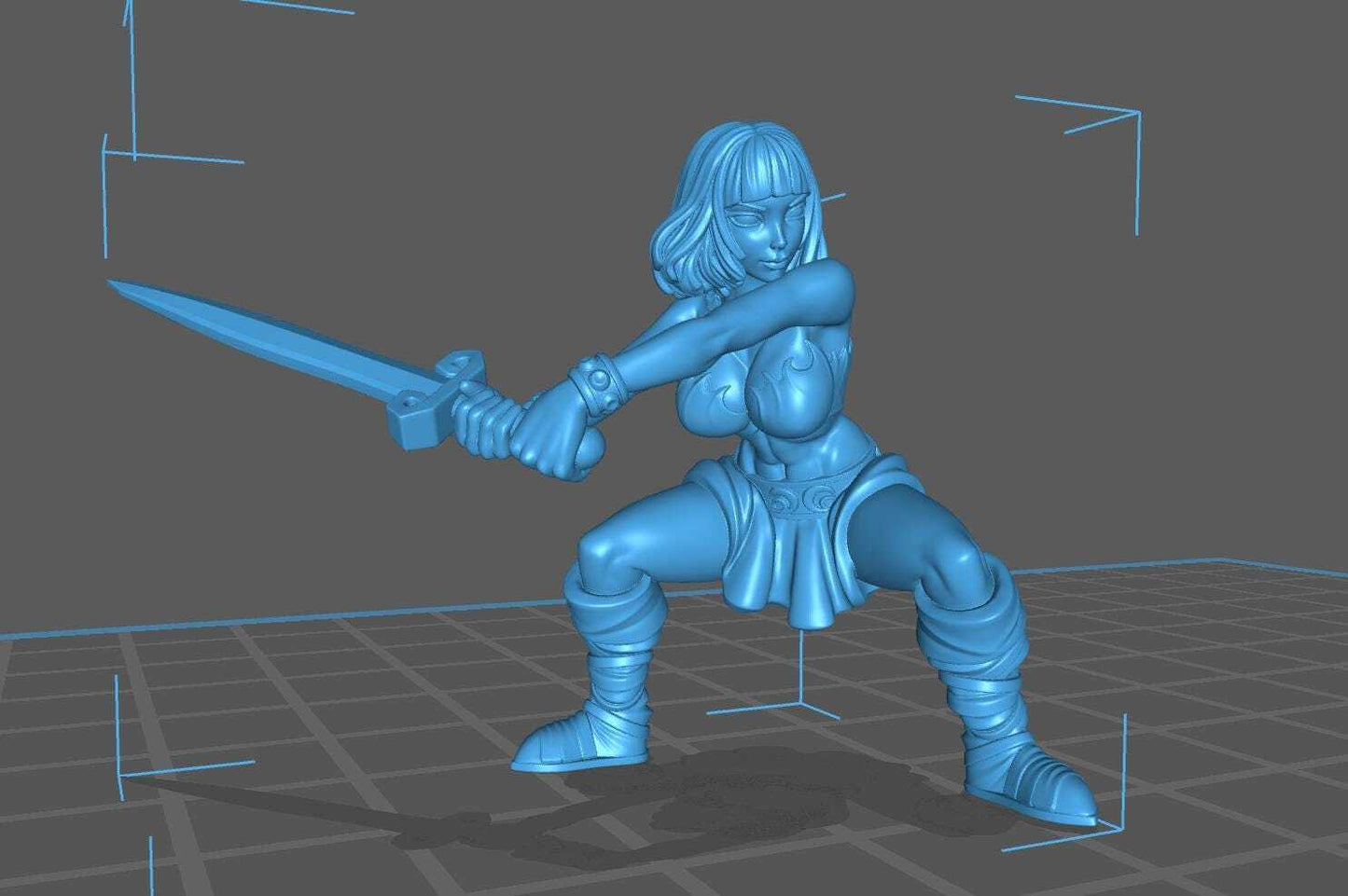 HeroQuest female barbarian - Miniatures Unpainted 32mm Dungeons and Dragons