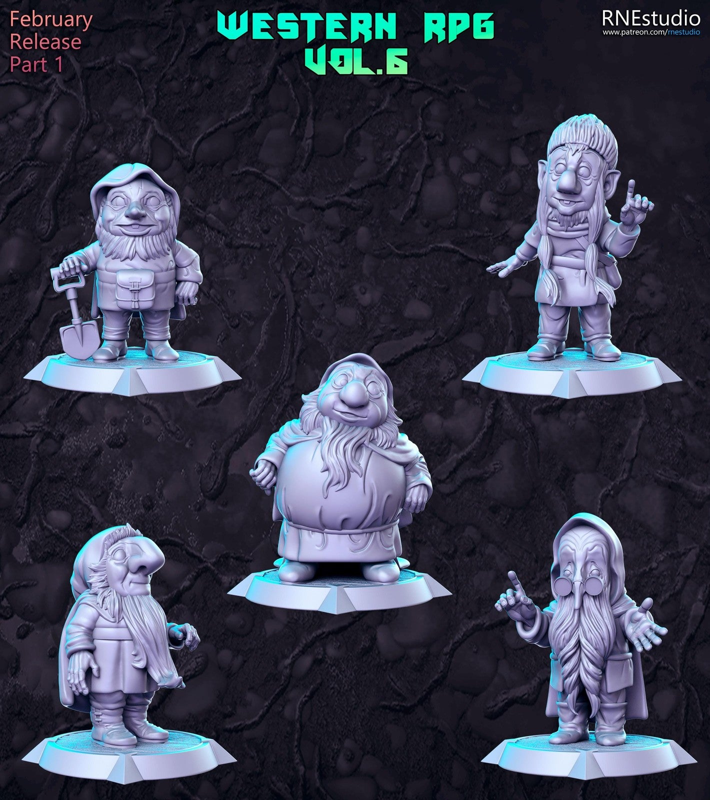 Western RPG Vol 6 Full Set DnD Miniature, Tabletop RPG Mini, D&D Figurines, Fan