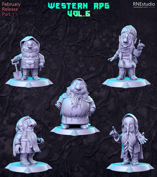 Western RPG Vol 6 Full Set DnD Miniature, Tabletop RPG Mini, D&D Figurines, Fan