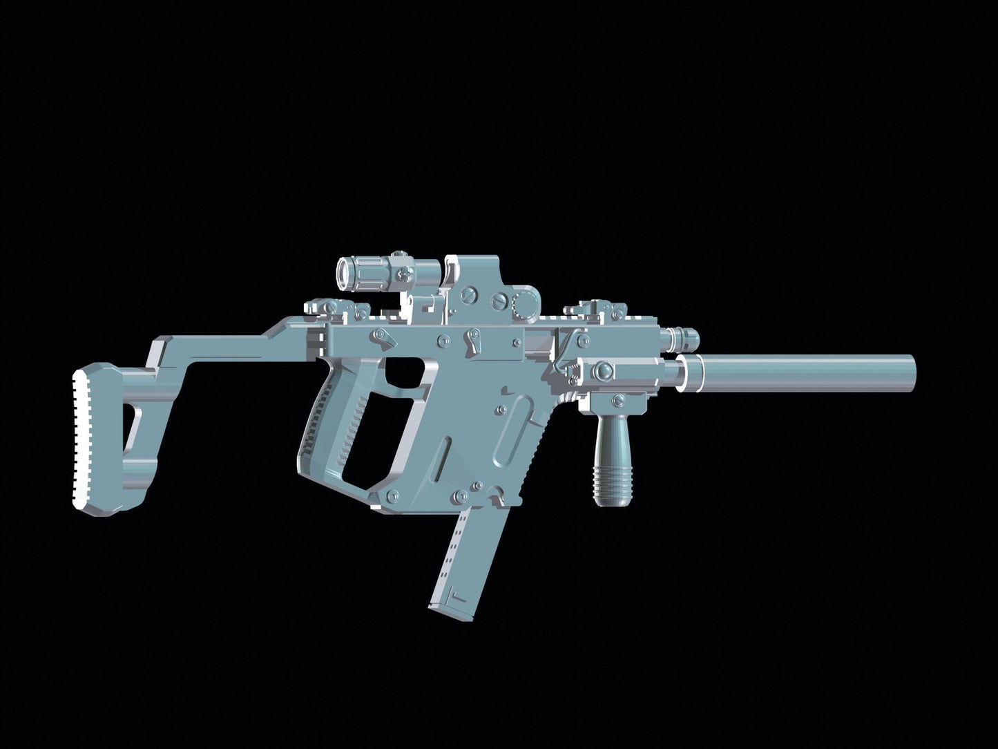 1/12 Kriss Vector round Suppressor Assault Rifle SMG 1:12 Toy Rifles for toy ac