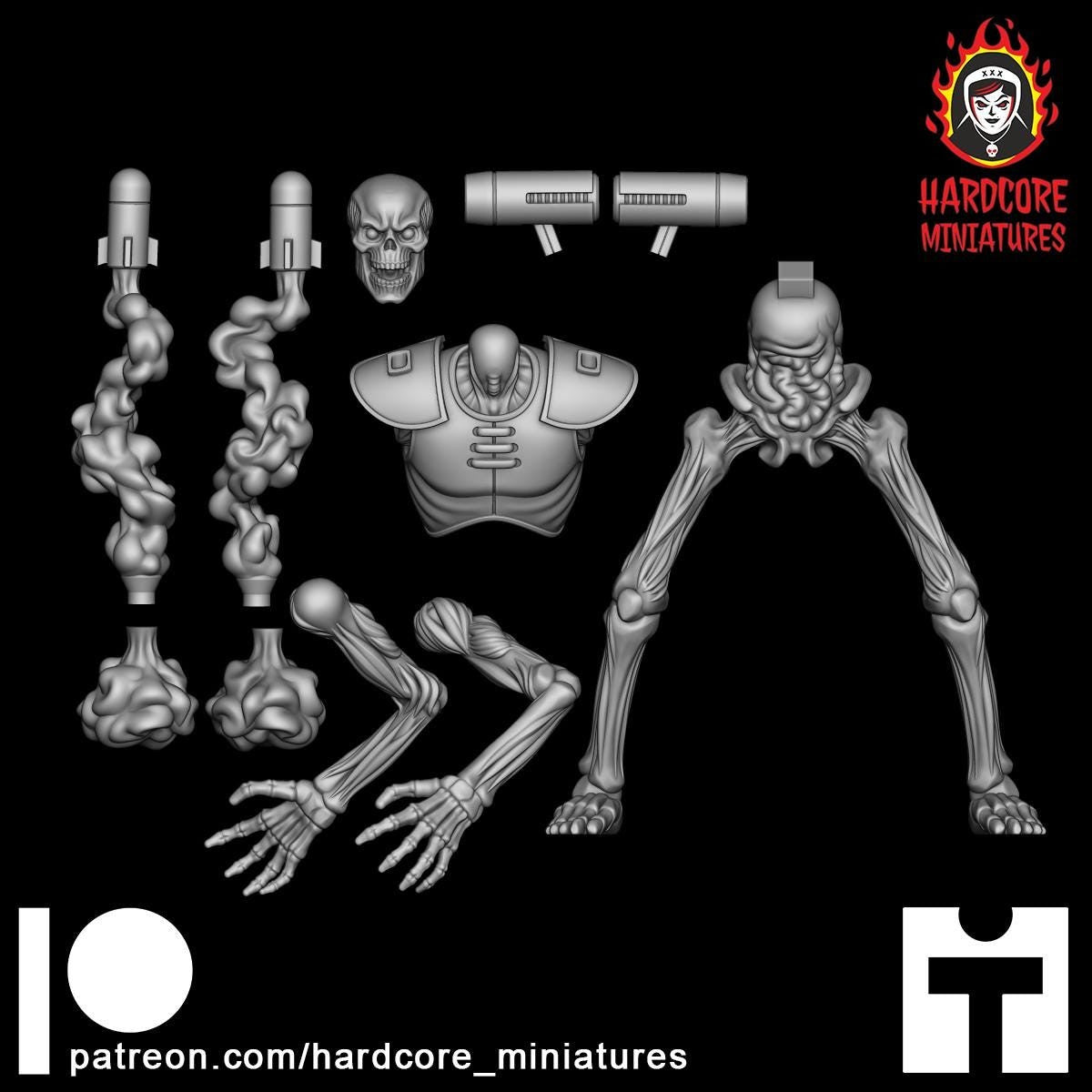 Doom Hell Skeleton firing 32mm dnd miniature doom video game The REVENANT