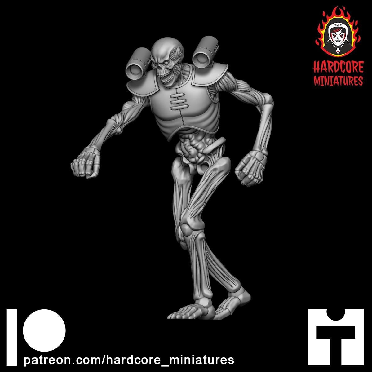 Doom Hell Skeleton Punching 32mm dnd miniature doom video game The REVENANT