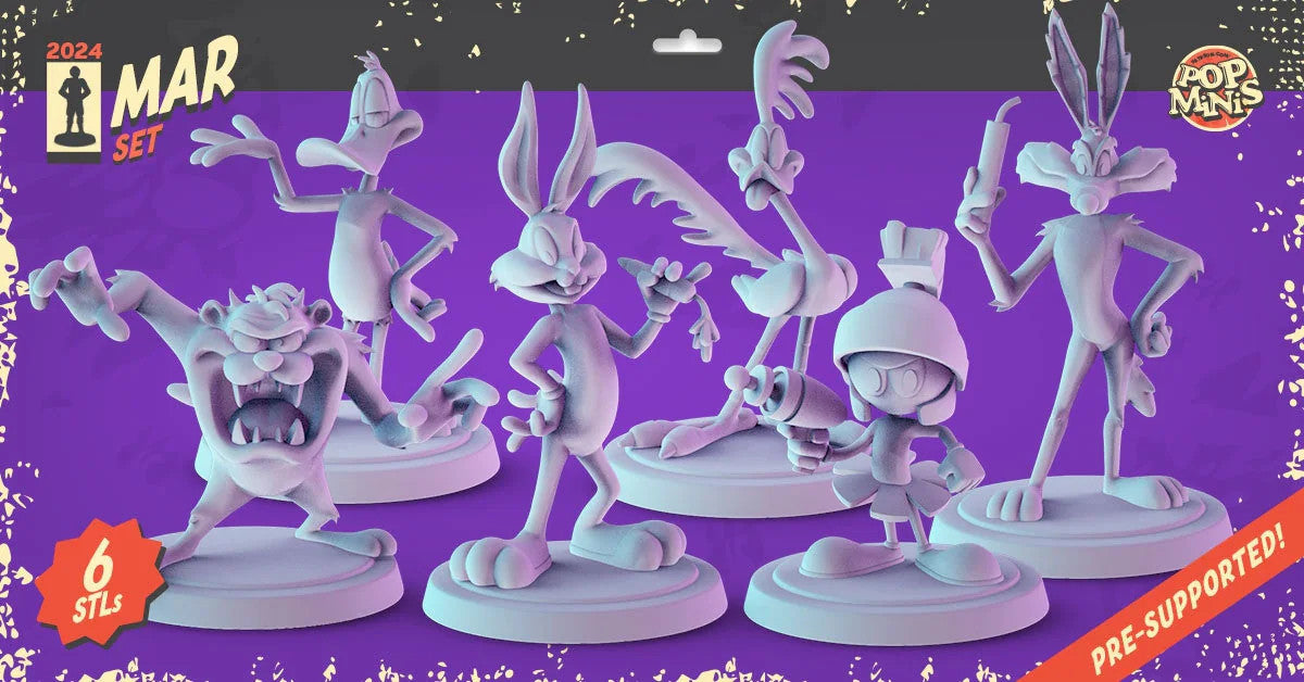 Classic Cartoon 34mm Minis tabletop gaming, DnD Looney Tunes
