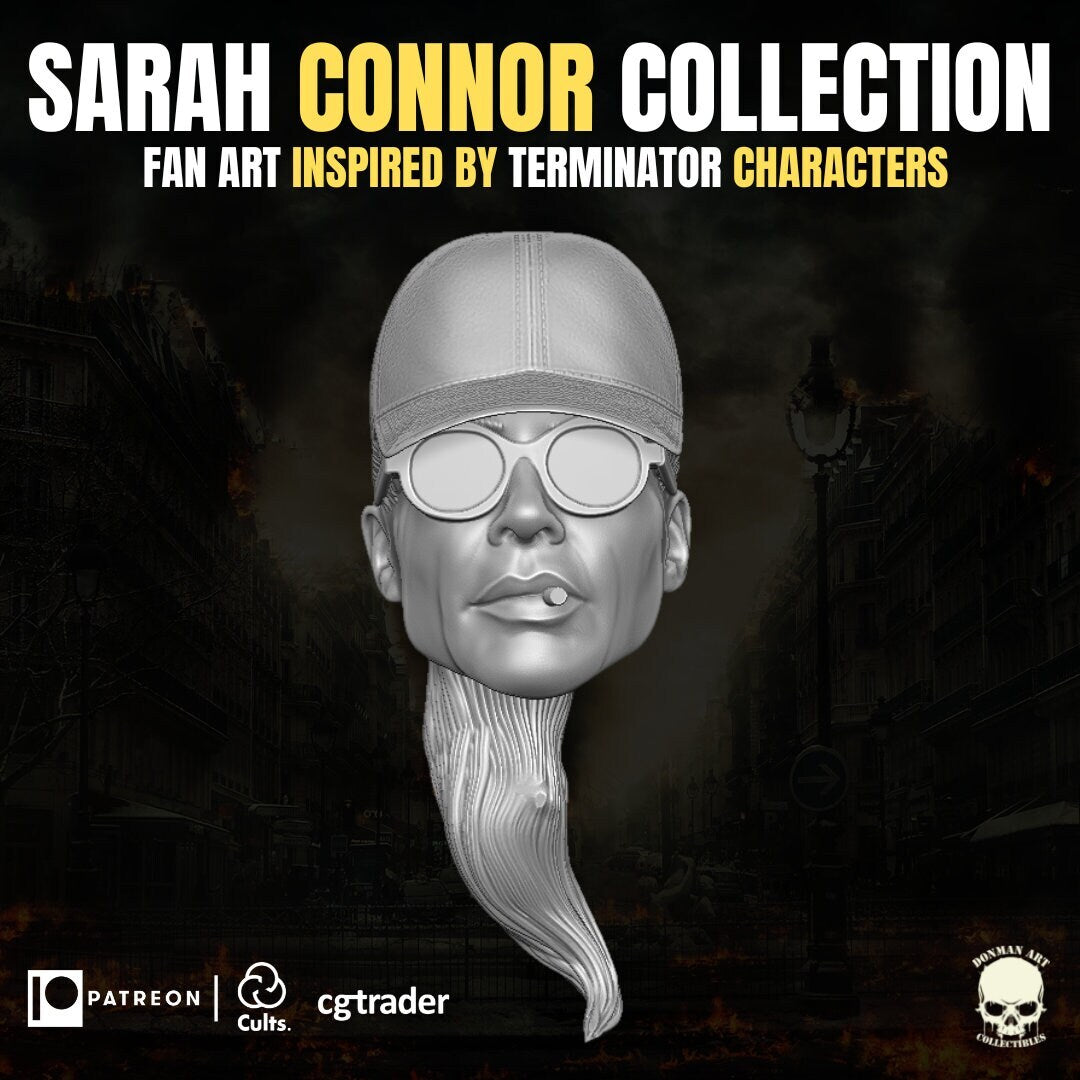 Sarah Connor Terminator Head for 6 inch figures GI Joe Classified, mezco, neca,
