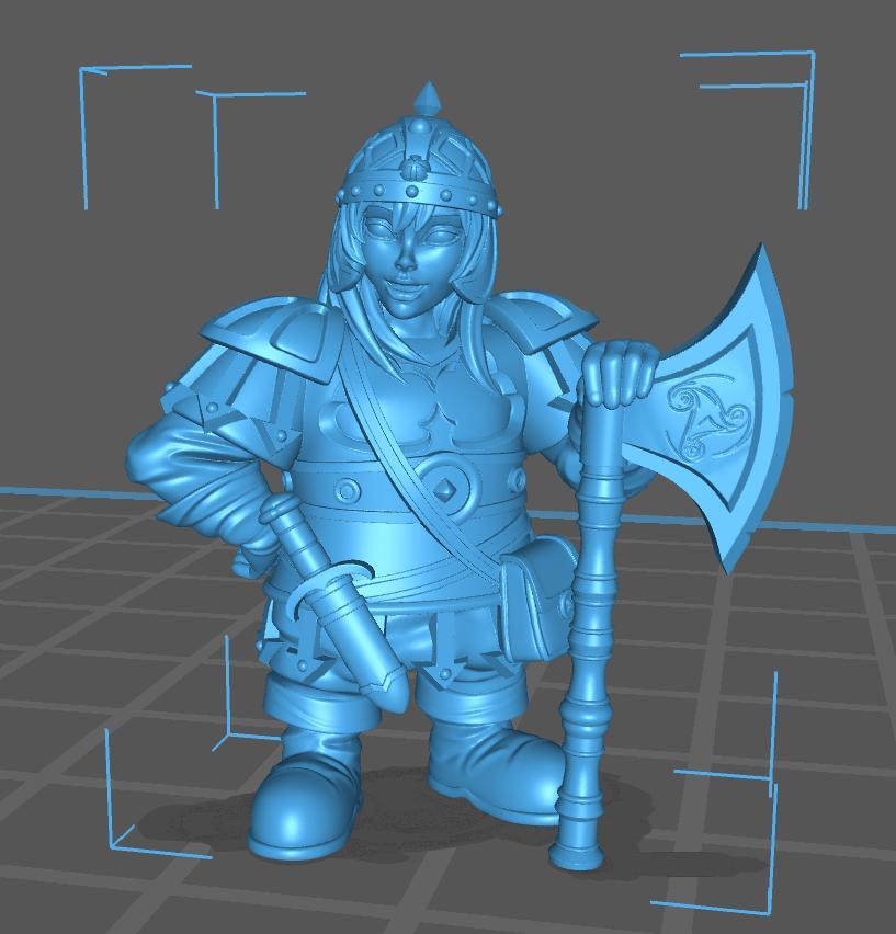 HeroQuest female Dwarf - Miniatures Unpainted 32mm Dungeons and Dragons