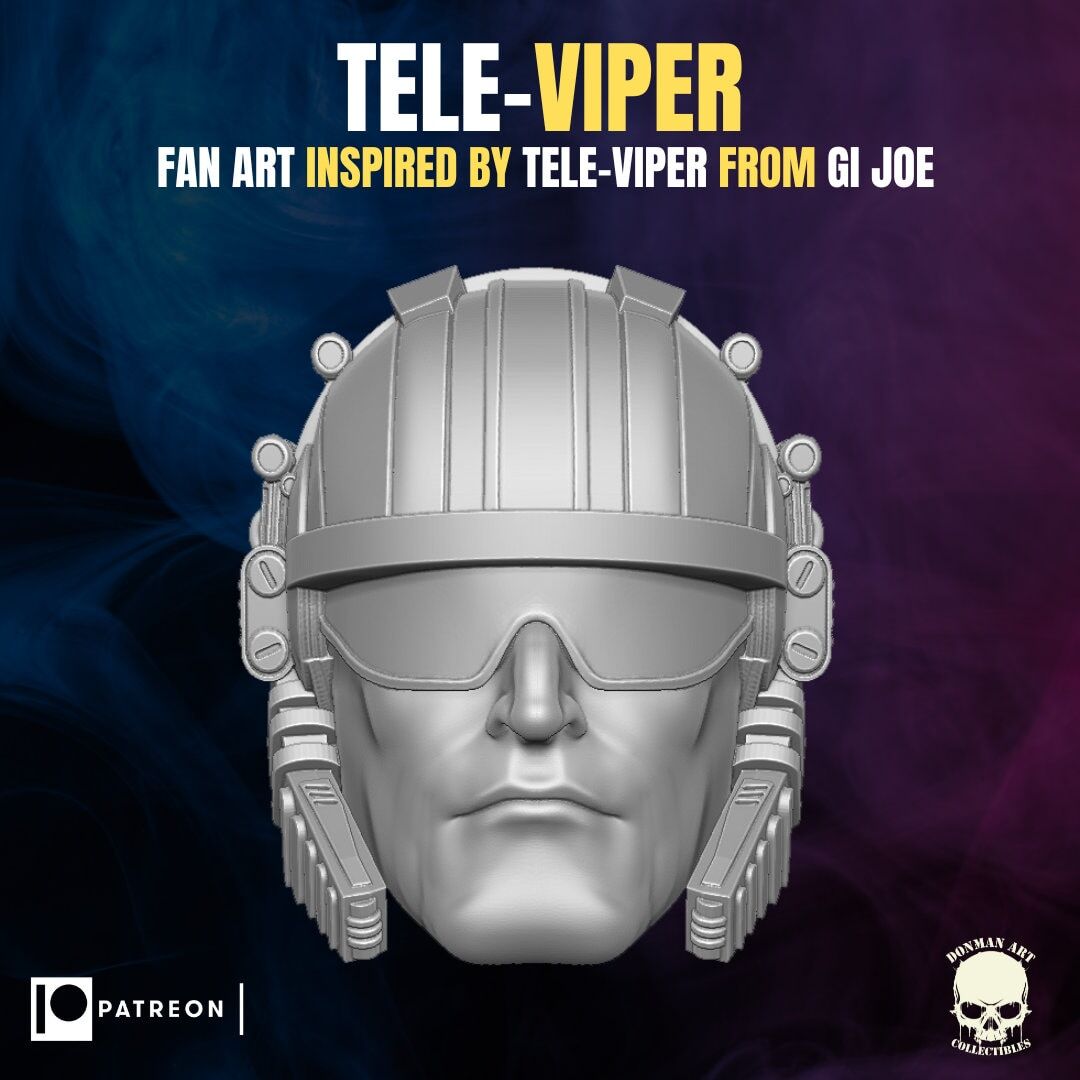 Tele viper trouble bubble G.I. Joe 1:12 head sculpt 3d printed resin