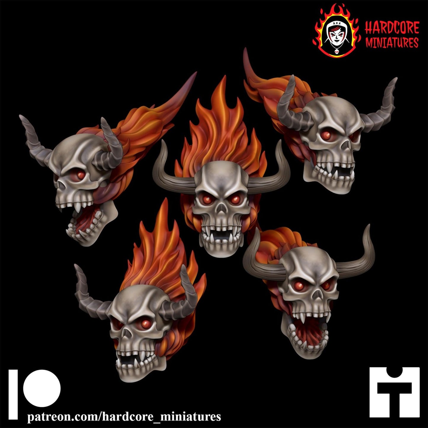 Doom Flaming Skull Demon Lost Souls 32mm dnd miniature doom video game