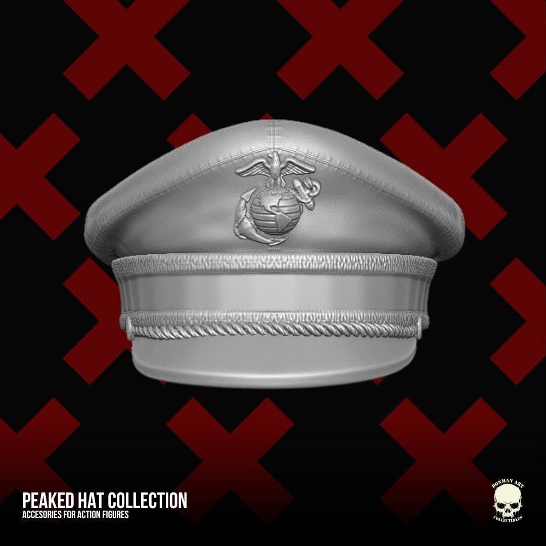 Peaked Hat cap for 6 inch action figures GI Joe Classified, mezco, neca, black