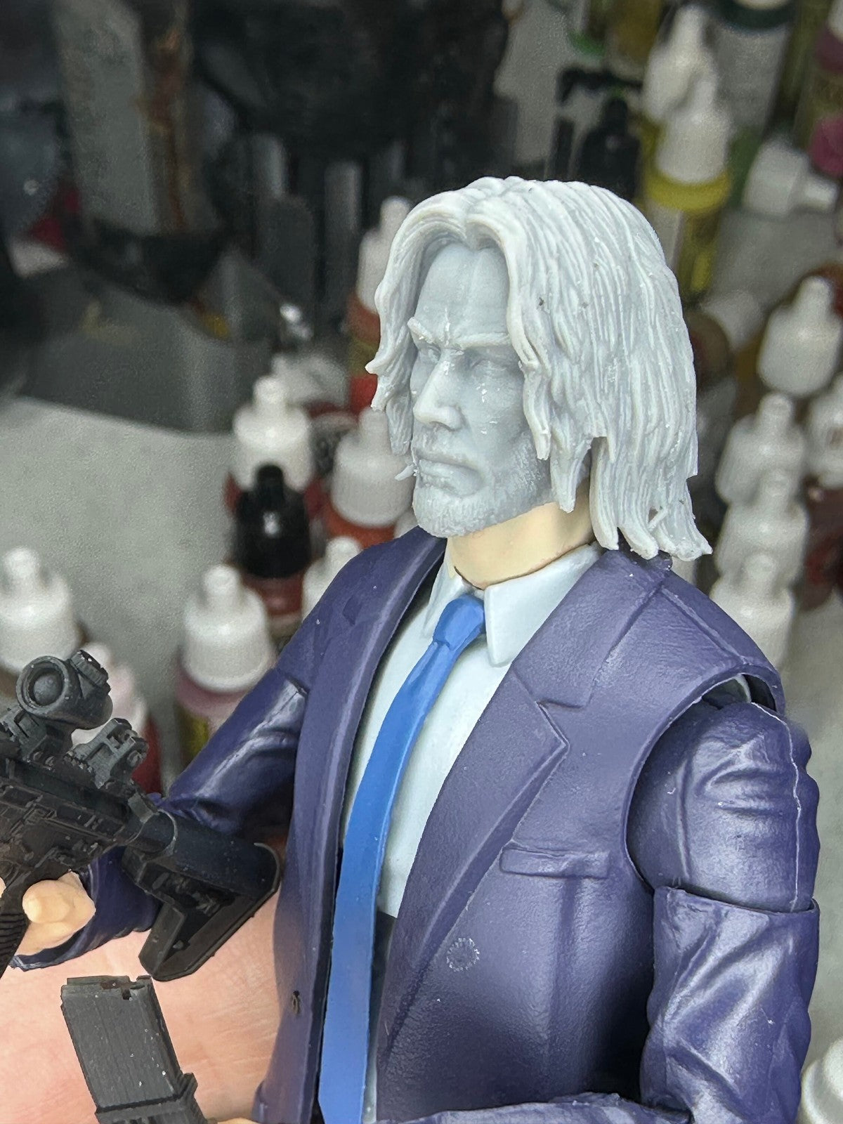 John Wick, baba yaga kit, head sculpt GI Joe Classified 1/12 scale head unpaint