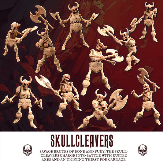 Skeleton Axemen Legion Of Bones : 32mm table top mini army builder Skull Cleave