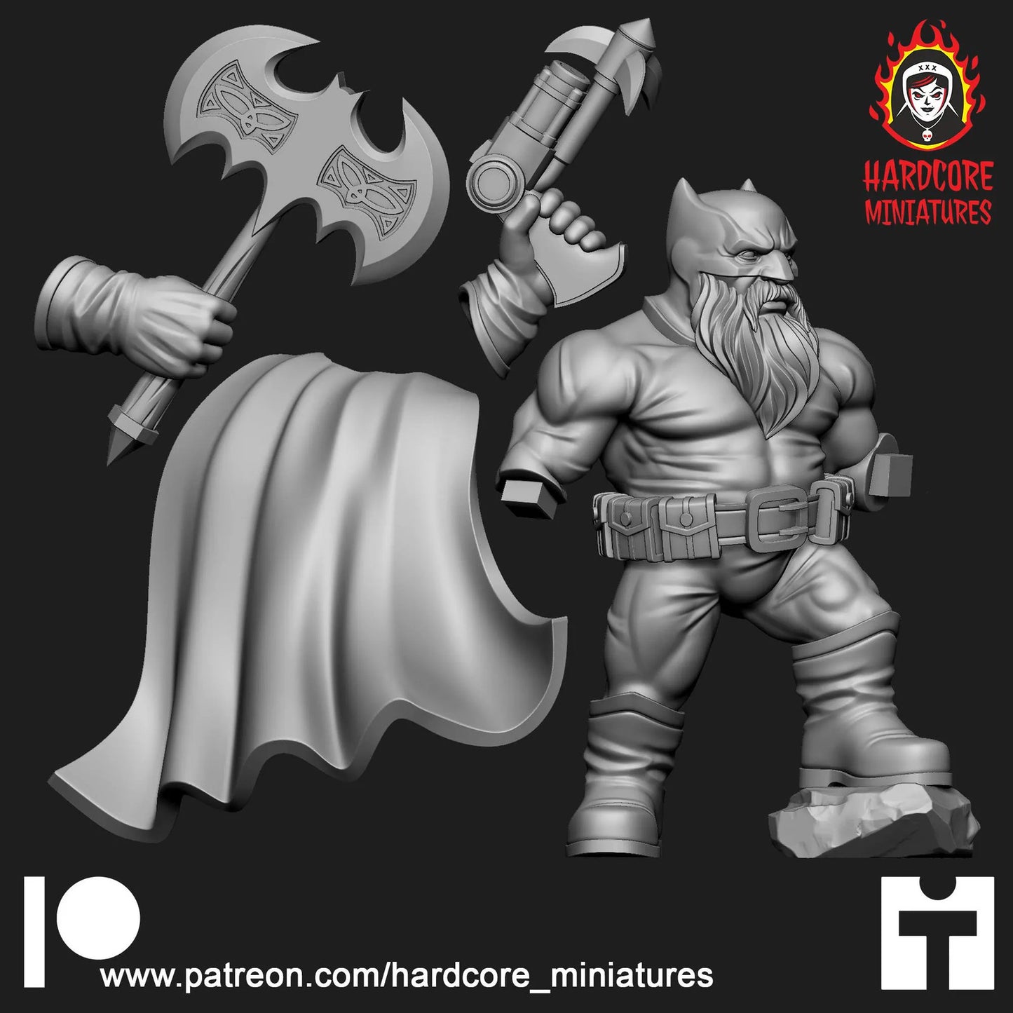 Bat Dwarf 28mm army builder set 1 3d printed minis tabletop hardcore miniatures