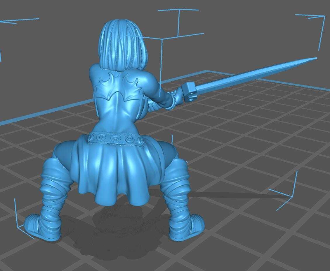 HeroQuest female barbarian - Miniatures Unpainted 32mm Dungeons and Dragons