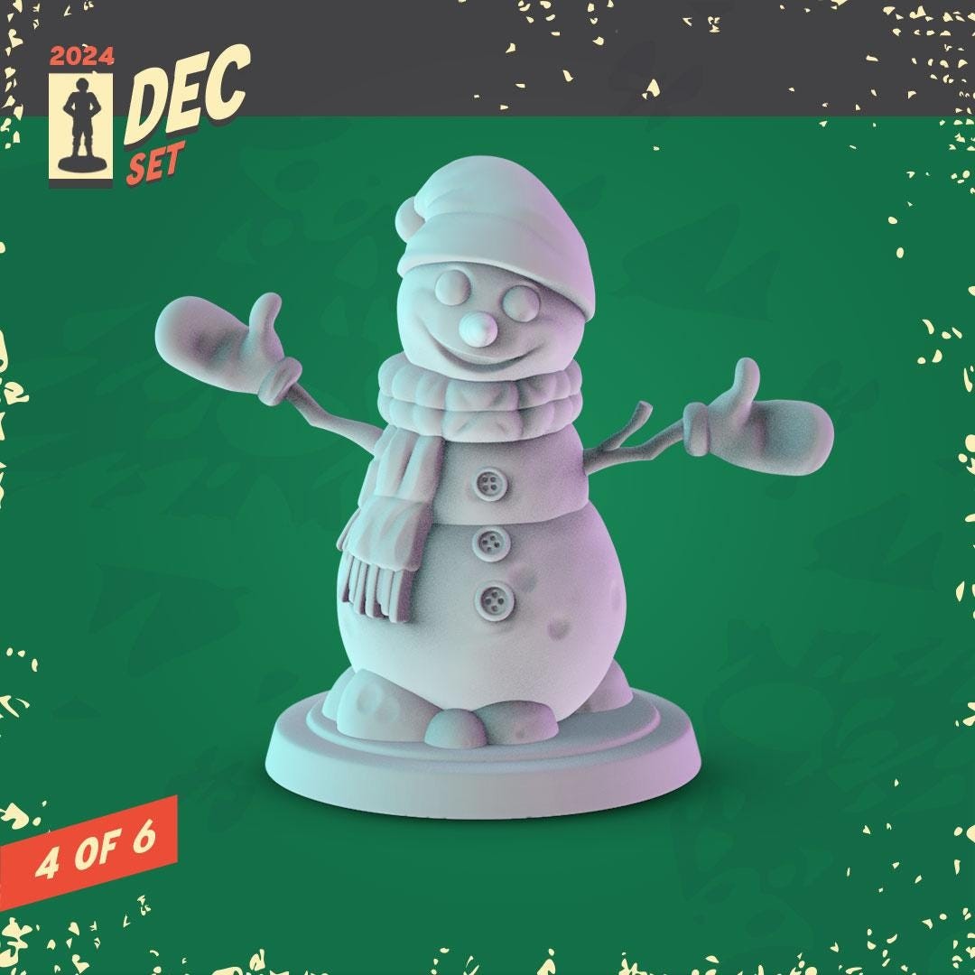 Christmas, holiday Miniatures - complete set 6 x 36mm Dioramas, tabletop RPGs.
