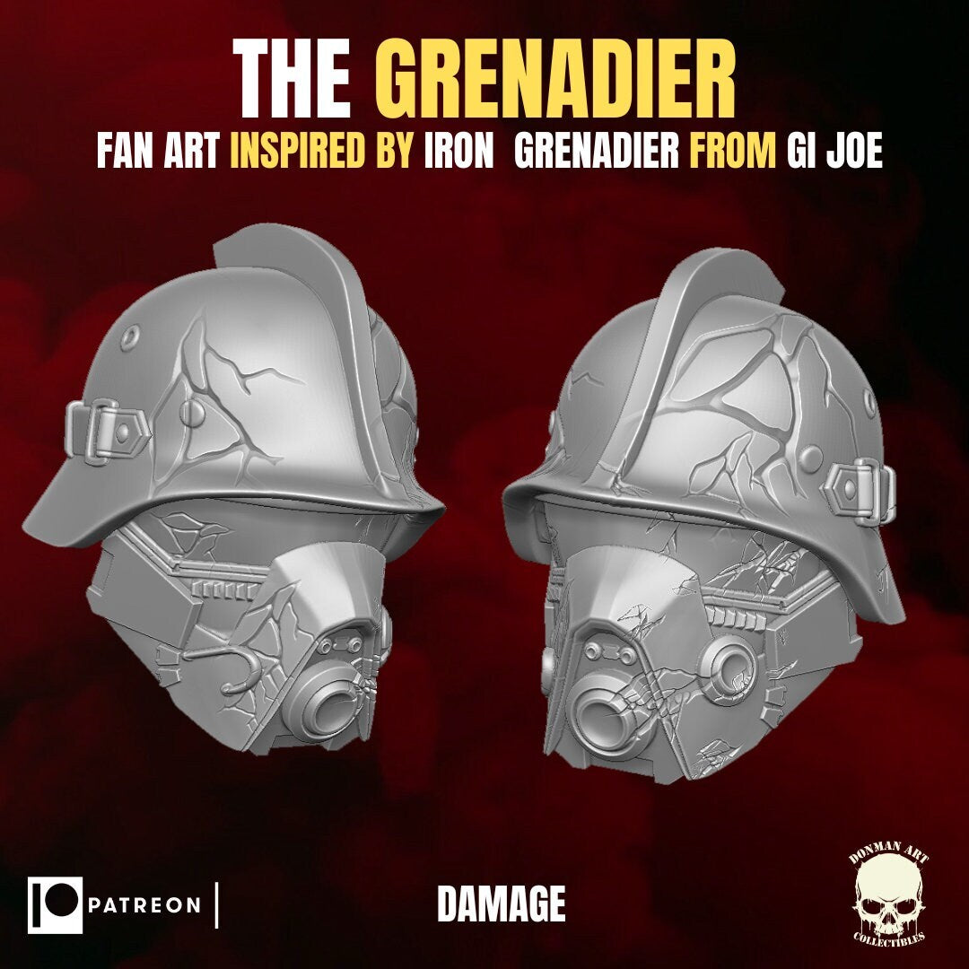 GI Joe Iron Grenadier custom head sculpt 1/2 classified, black series, mezco ac