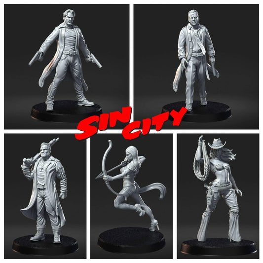 Sin City DnD Miniature Set: Tabletop RPG Figurines, RN Estudio