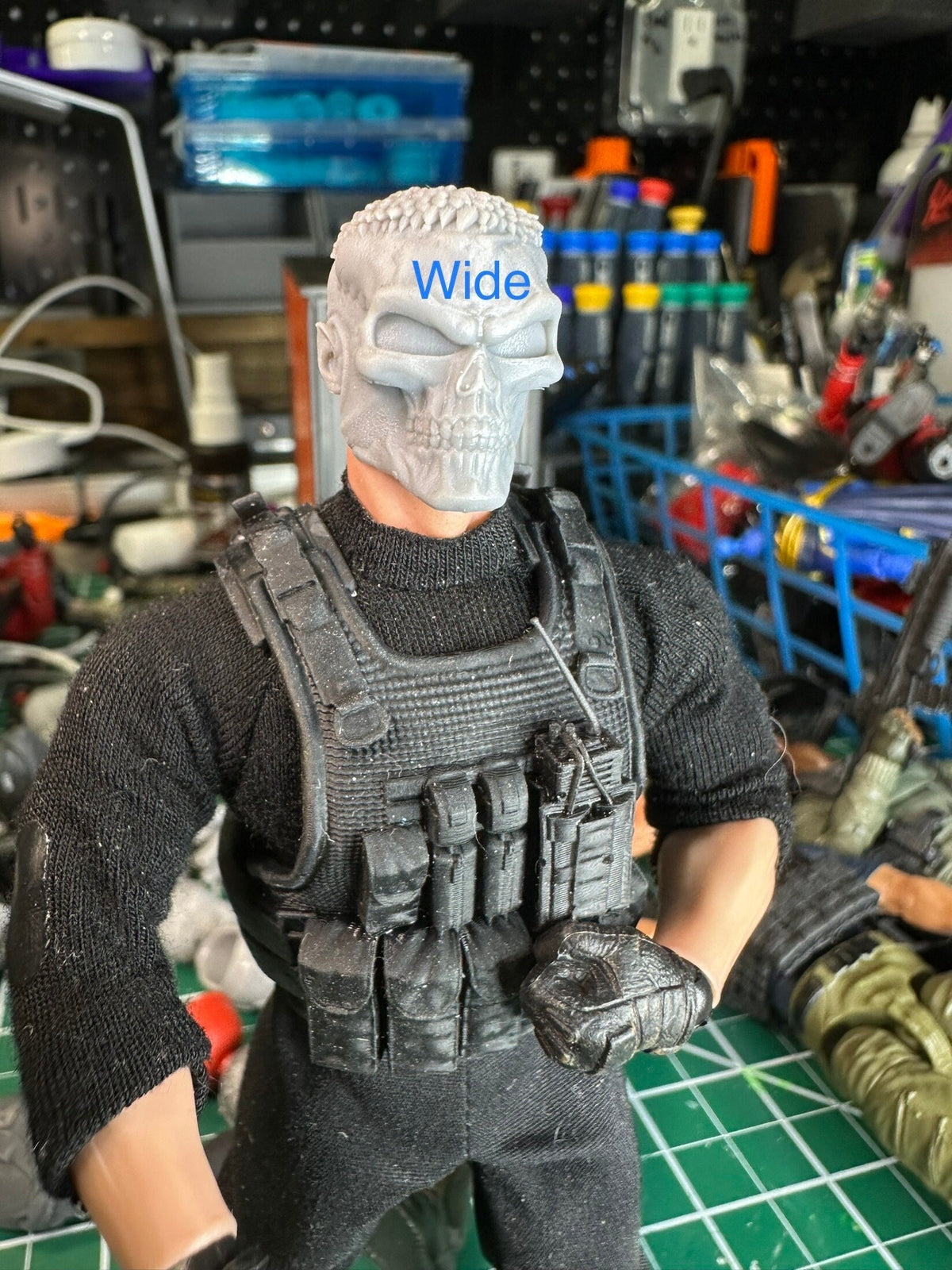 Skull trooper, punisher head 1/12 head GI Joe classified 1:12 mezco marvel lege