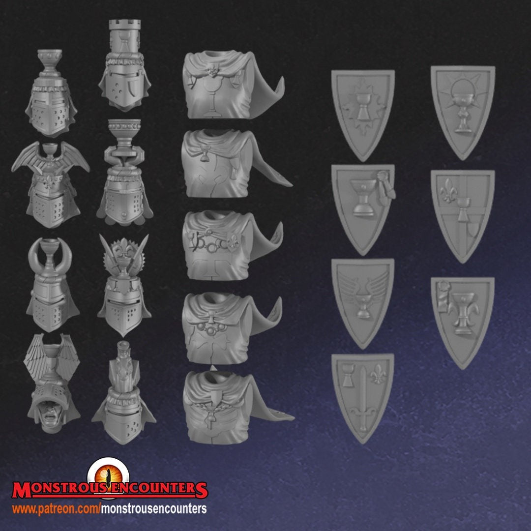 Breton Grail Knights Unit 28mm army builder set 1 3d printed minis tabletop bre