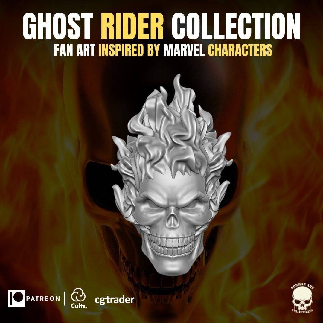 Ghost Rider Head (1:12 Scale) Star Wars black series, mezco, GI Joe Classified,