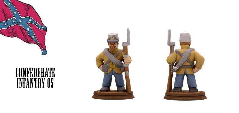 Confederate Infantry American Civil War Set DnD Miniature, Tabletop RPG, D&D Fi