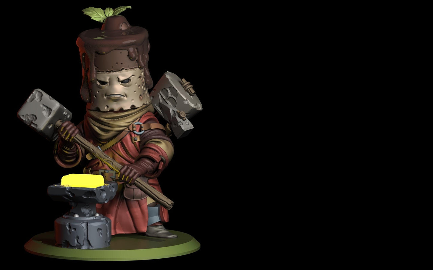 Chocolate Cake Blacksmith -- Food Fight! tabletop gaming DnD 32mm | 75MM