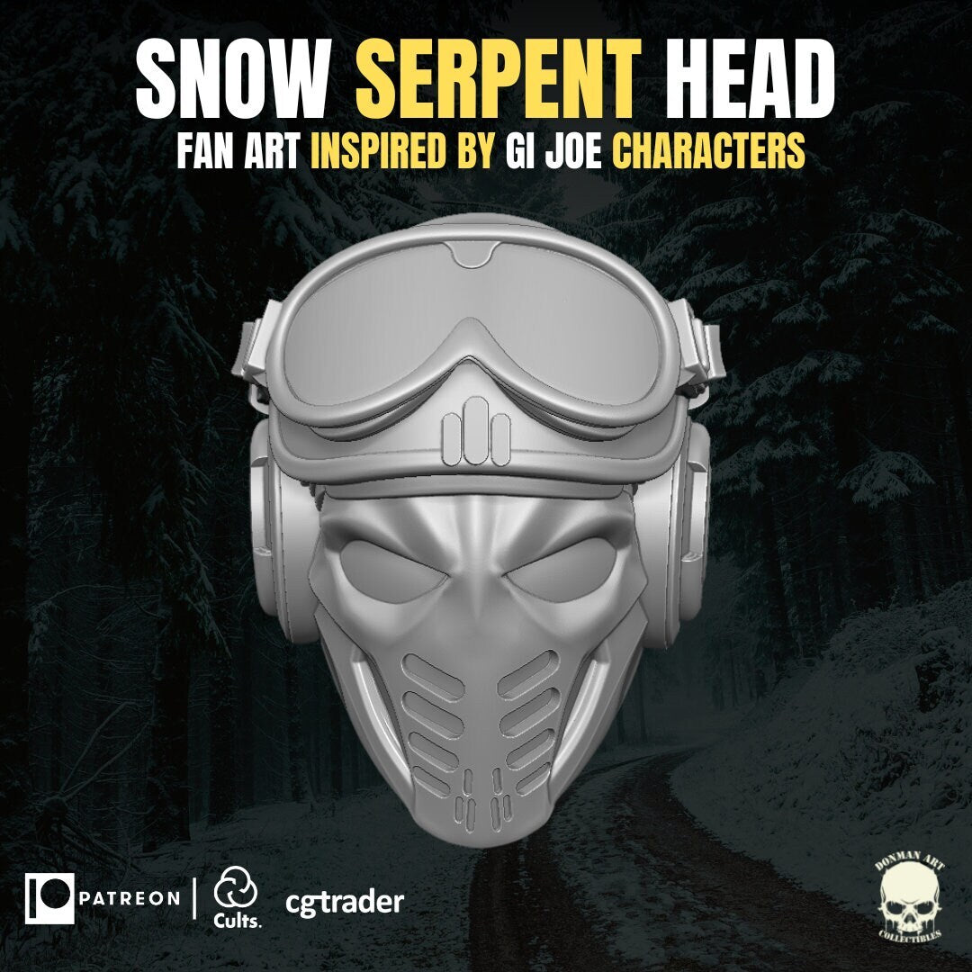 Cobra Snow Serpent Viper Helmet GI Joe Classified 1/12 scale head unpainted 1:1