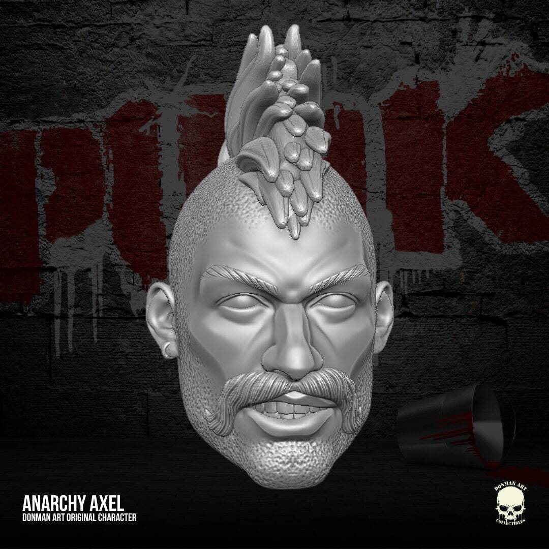 dreadnok head, custom goon GI Joe Classified 1/12 scale head unpainted 1:12 mez