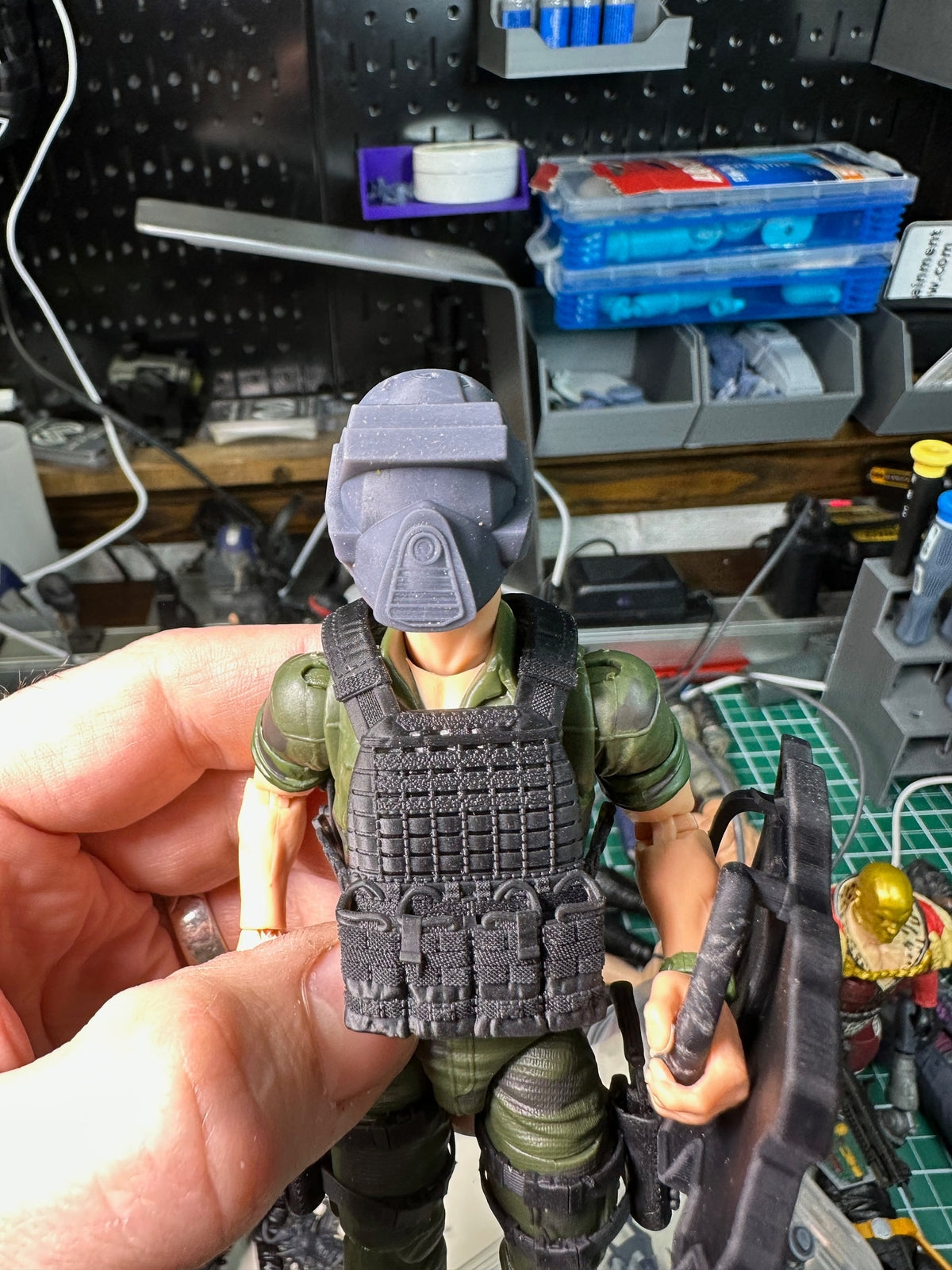 M.A.S.K. Matt Trakker head and helmet sculpt GI Joe Classified 1/12 scale head