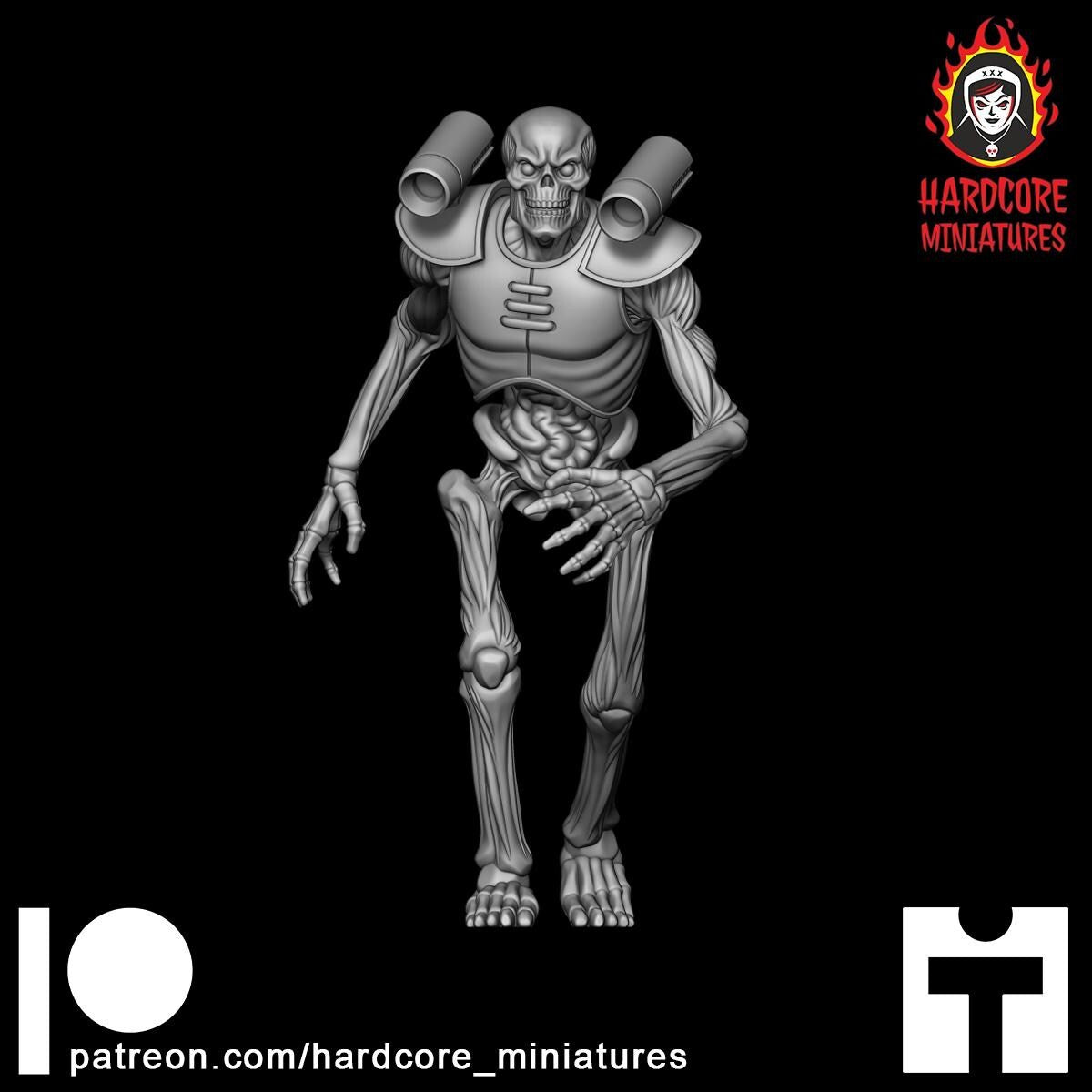 Doom Hell Skeleton walking 32mm dnd miniature doom video game The REVENANT
