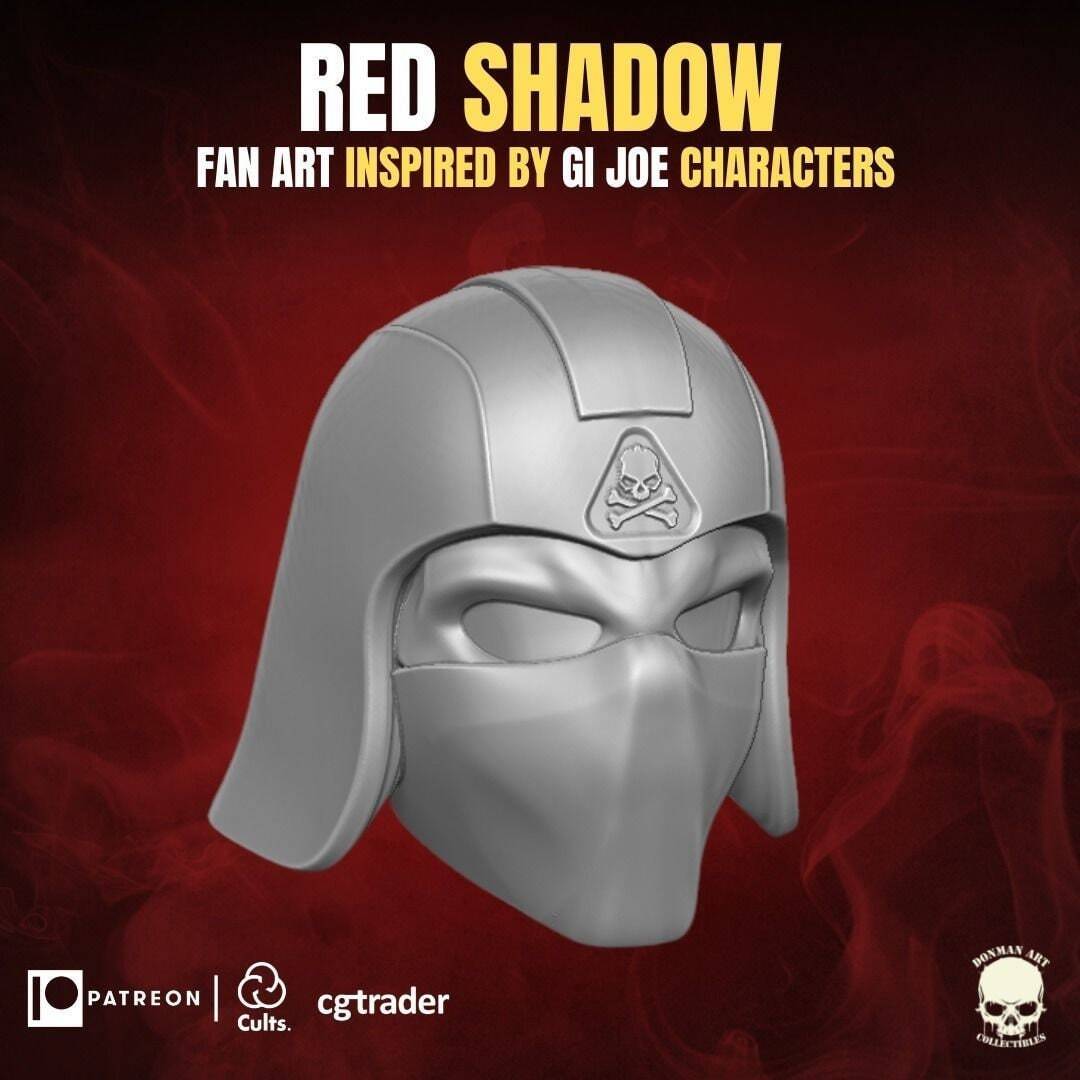 Red Shadow Helmet GI Joe Classified 1/12 scale head unpainted 1:12 6' troop