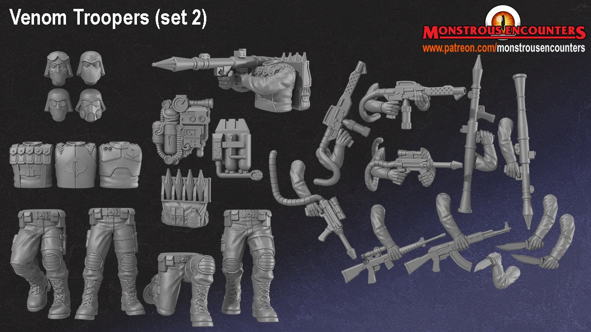 Cobra troopers 28mm army builder set 2 3d printed minis GI Joe tabletop