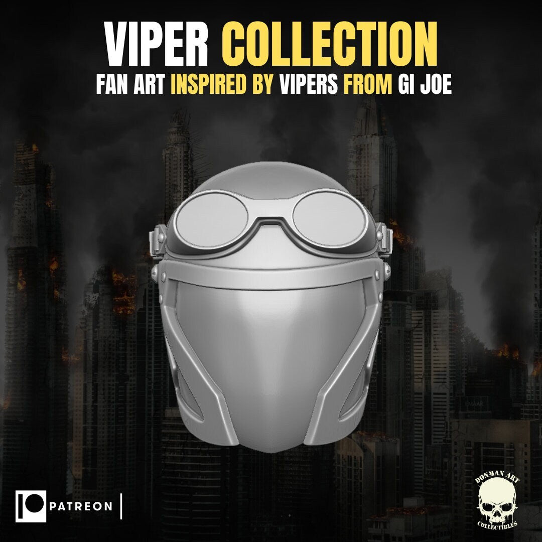 Cobra Viper Classic Helmet GI Joe Classified 1/12 scale head unpainted 1:12