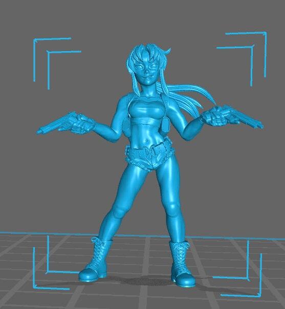 gun girl from the black lagoon anime 32mm dnd miniature