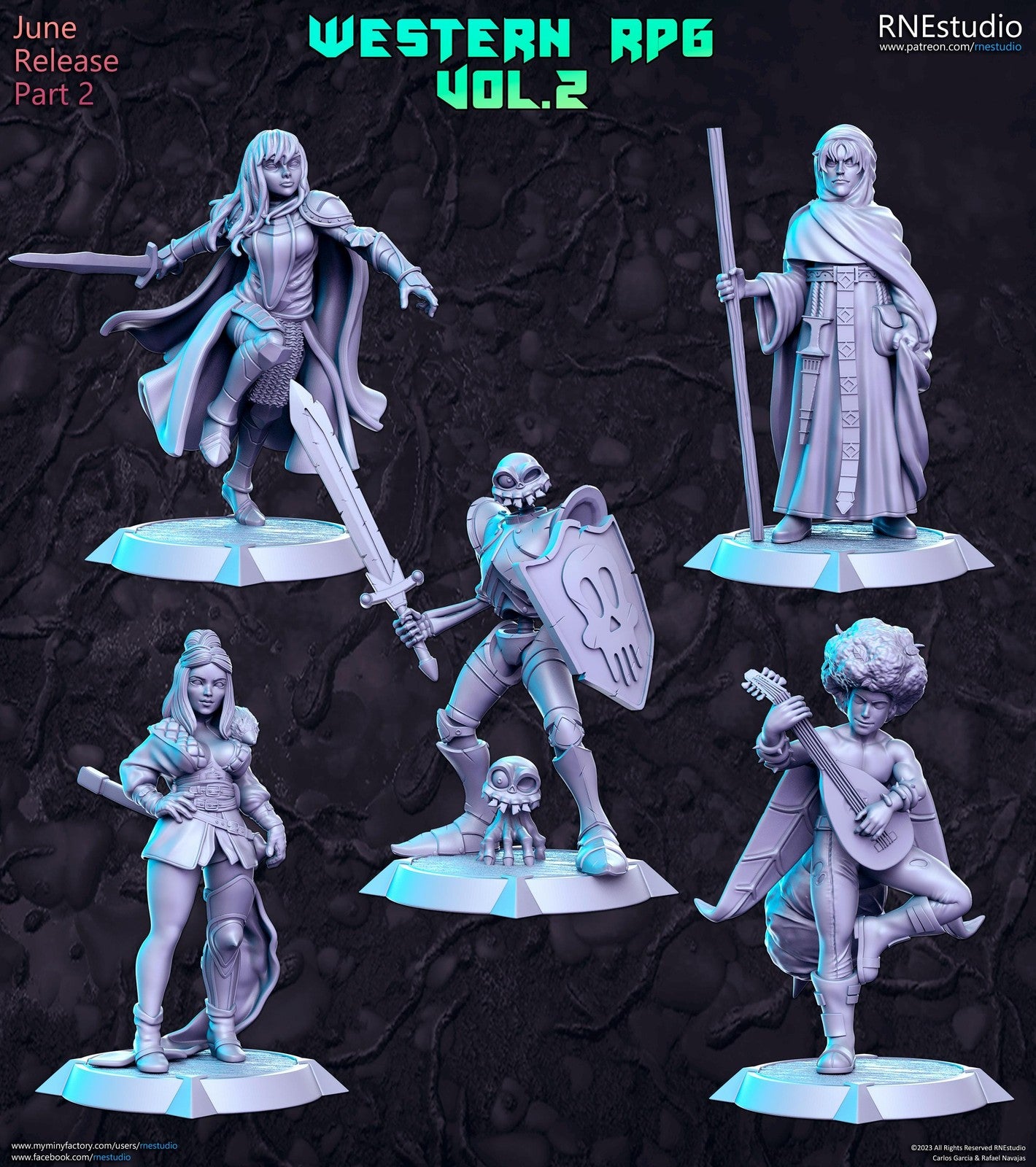 Western RPG Vol 2 Full Set DnD Miniature, Tabletop RPG DnD Mini, D&D Figurines,